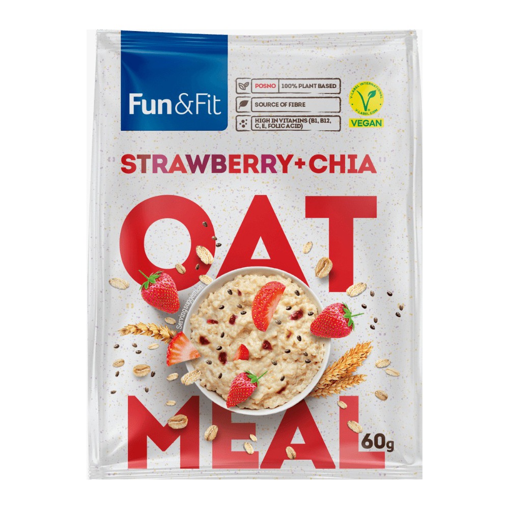 FUN&FIT OATMEAL STRAWBERRY&CHIA 60G